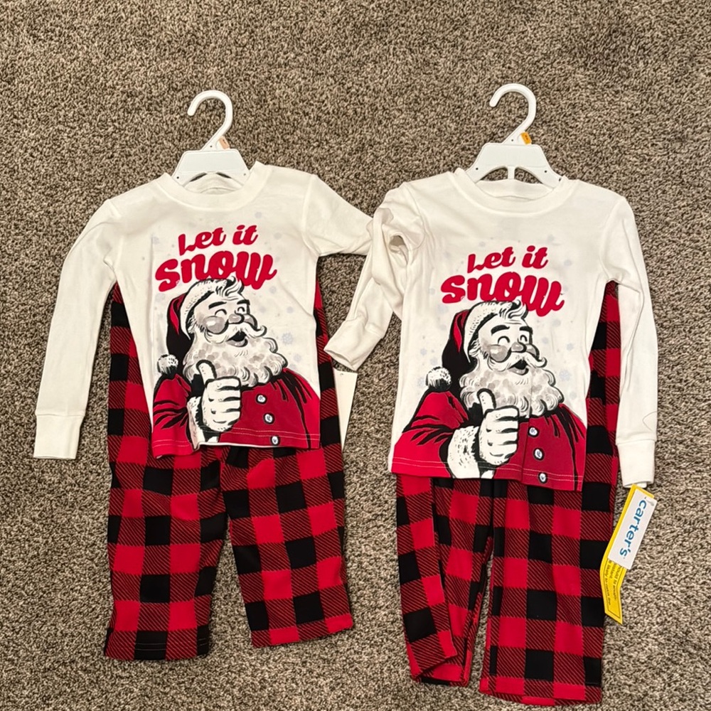 Carter's Red and White Santa Pajama Set for Kids